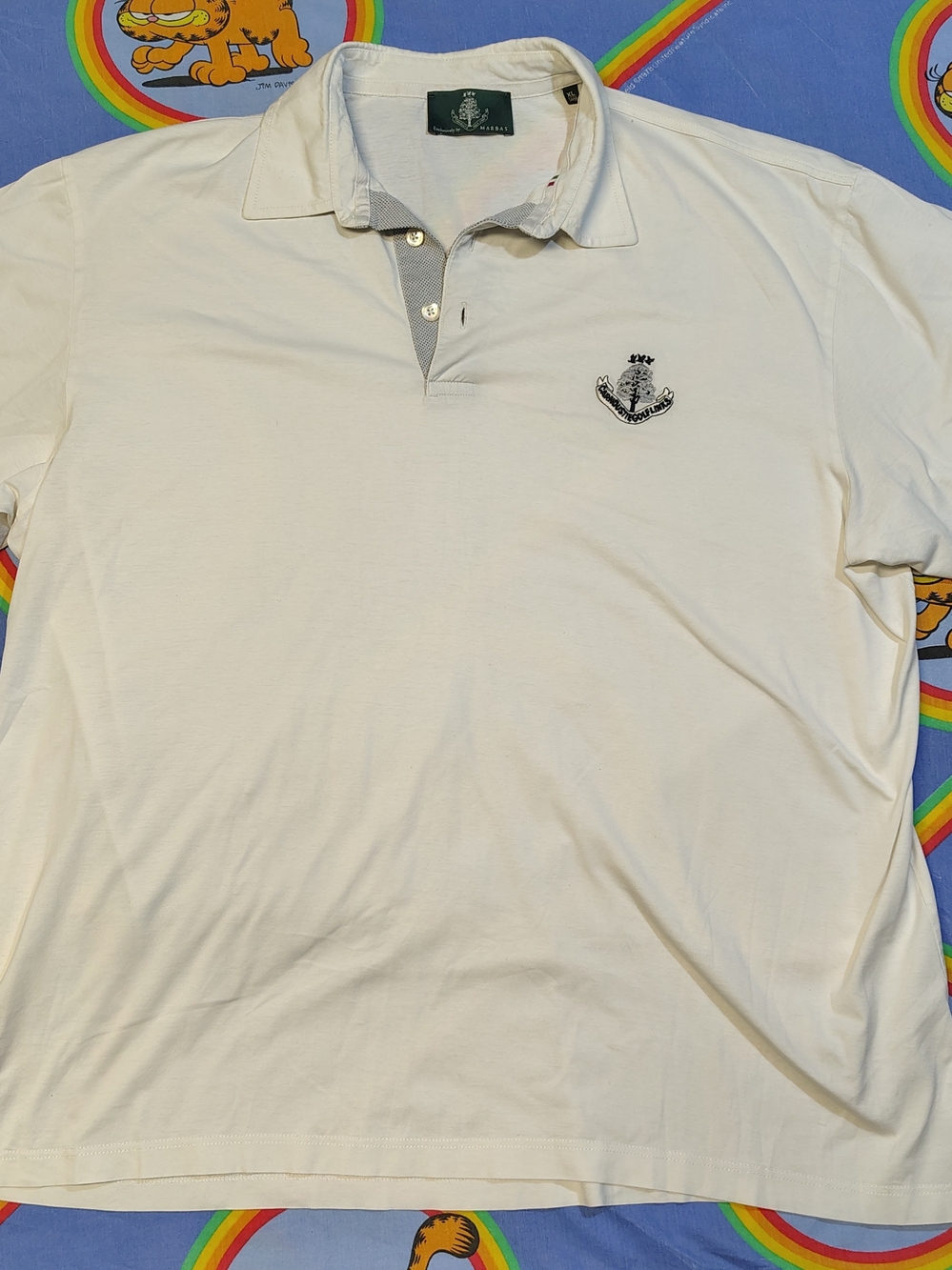 Marbas Carnoustie Golf Links Polo Shirt Mens XL White Italian Cotton